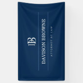 Banderoles Logo Monogramme professionnel bleu (Vertical)