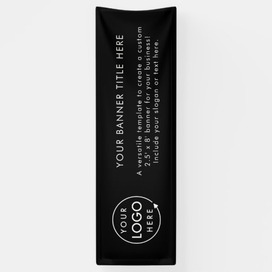 Banderoles Logo noir | Business Modern Professional 8' (Vertical)