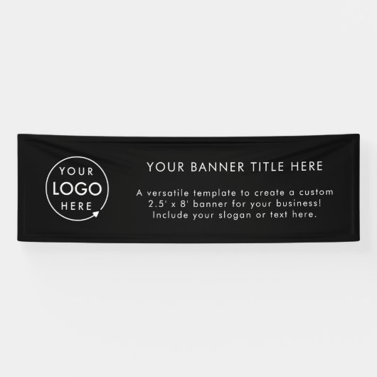 Banderoles Logo noir | Business Modern Professional 8' (Horizontal)