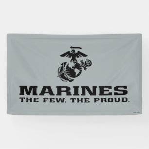 Banderoles Logo noir empilé USMC "The Rew, The Fiers"