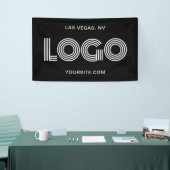 Banderoles Logo noir et blanc moderne grand rectangulaire (Salon professionnel)