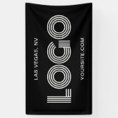Banderoles Logo noir et blanc moderne grand rectangulaire (Vertical)