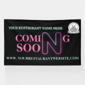 Banderoles Logo Personnalisé Prochainement Restaurant Busines (Horizontal)