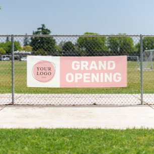 Banderoles Logo personnalisé rose vif Grande ouverture