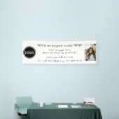 Banderoles Logo Photo Entreprise Coordonnées Modifiable (Salon professionnel)