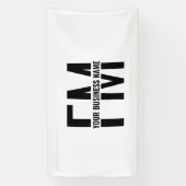 Banderoles Logo promotionnel de Monogramme d'entreprise noir  (Verticale)