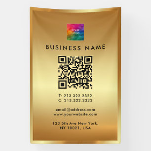Banderoles Logo promotionnel QR Code Gold Branding Outdoor