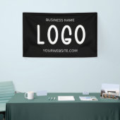 Banderoles Logo rectangulaire grand format noir et blanc chic (Salon professionnel)