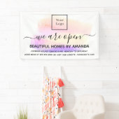 Banderoles Logo réouverture des pastels blancs (En situation)