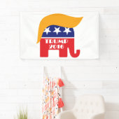 Banderoles Logo républicain Donald Trump pour éléphants (En situation)