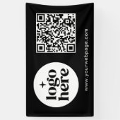 Banderoles Logo simple Black Business Code QR (Vertical)