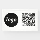 Banderoles Logo simple et code QR pour entreprise (Horizontal)