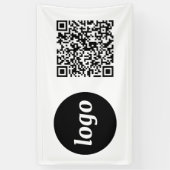 Banderoles Logo simple et code QR pour entreprise (Vertical)