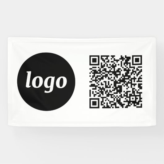 Banderoles Logo simple et code QR professionnel (Horizontal)