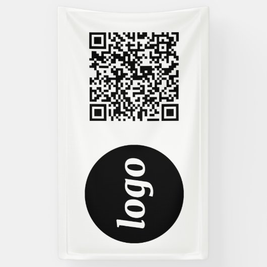Banderoles Logo simple et code QR professionnel (Vertical)