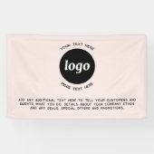 Banderoles Logo simple et texte Business Blush Rose (Horizontal)