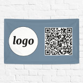 Banderoles Logo simple et texte Business QR Code Dusty Blue