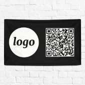 Banderoles Logo simple et texte Business QR Code noir