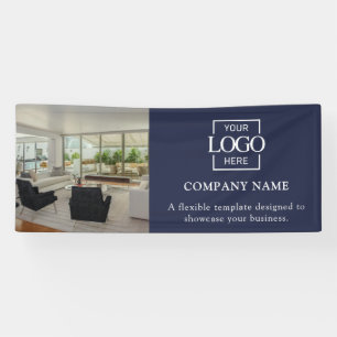 Banderoles Logo Simple Minimaliste pour Entreprise Vinyle Pro