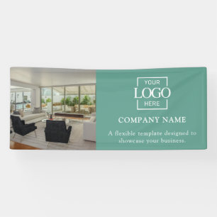 Banderoles Logo Simple Minimaliste pour Entreprise Vinyle Pro