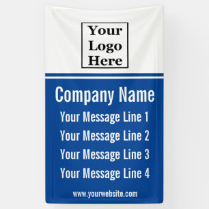 Banderoles Logo Textuel Bleu et Blanc pour Promotion d'Entrep