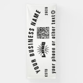 Banderoles Logo White Business code Qr extérieur 10' long Vin (Verticale)