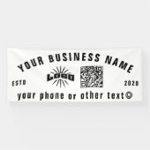 Banderoles Logo White Business code Qr extérieur 10' long Vin (Horizontal)
