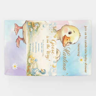 Banderoles L'oie est en route Invitation vintage pour Baby Sh