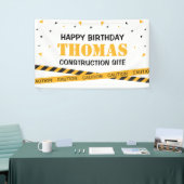 Banderoles Lona Caution Construction Site Birthday backdrop (Salon professionnel)