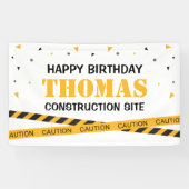 Banderoles Lona Caution Construction Site Birthday backdrop (Horizontal)