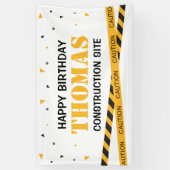 Banderoles Lona Caution Construction Site Birthday backdrop (Vertical)