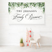 Banderoles Lona Family Reunion greenery backdrop (Insitu)