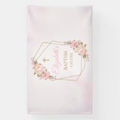 Banderoles Lona Geometric Pink Floral Baptism Backdrop (Verticale)