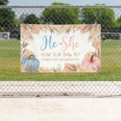 Banderoles Lona He or She Boho Boho Pampas Pumpkin Gender Rev (En situation)