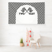 Banderoles Lona Racing Birthday Two Fast backdrop banner (Insitu)