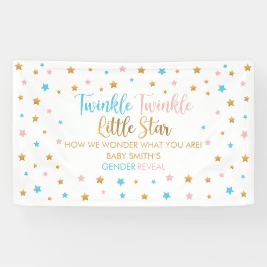 Banderoles Lona Twinkle Twinkle Little Star Gender Reveal sig (Horizontal)