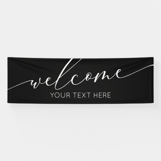 Banderoles Lona WELCOME black and white Sign banner backdrop (Horizontal)