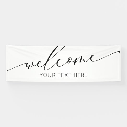 Banderoles Lona WELCOME black and white Sign banner backdrop  (Horizontal)