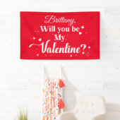 Banderoles Lona Will you be my Valentine? banner  (En situation)