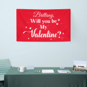 Banderoles Lona Will you be my Valentine? banner  (Salon professionnel)