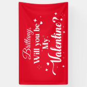 Banderoles Lona Will you be my Valentine? banner  (Vertical)