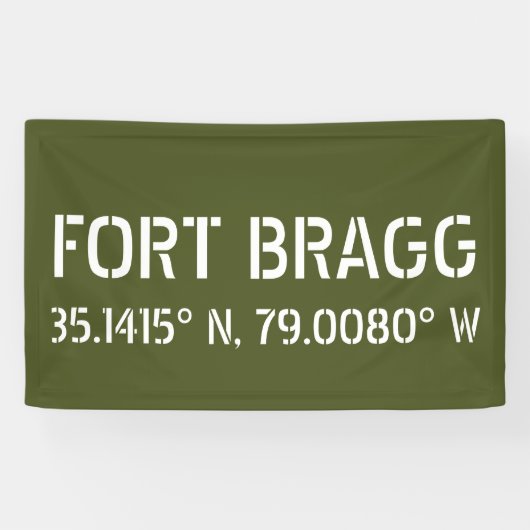 Banderoles Longitude de la latitude de Fort Bragg (Horizontal)
