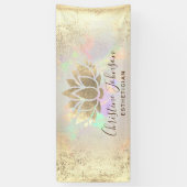 Banderoles lotus de fausse feuille sur texture opale (Vertical)