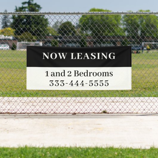 Banderoles Louer maintenant des appartements en noir et blanc (En situation)