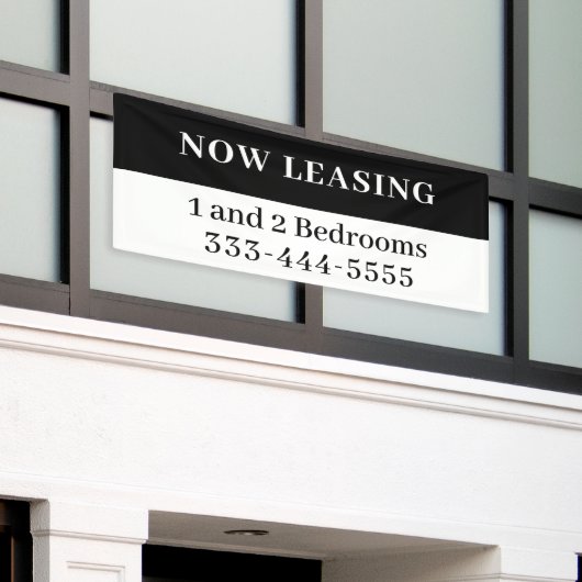 Banderoles Louer maintenant des appartements en noir et blanc (Bâtiment extérieur)