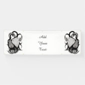 Banderoles Loup blanc avec art tribal coréen (Horizontal)