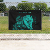 Banderoles Loup et corbeau dans la nuit (En situation)