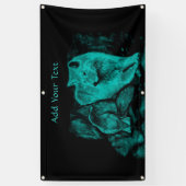 Banderoles Loup et corbeau dans la nuit (Vertical)