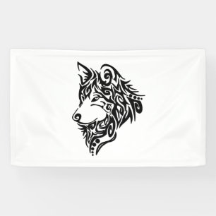 Banderoles Loup tribal