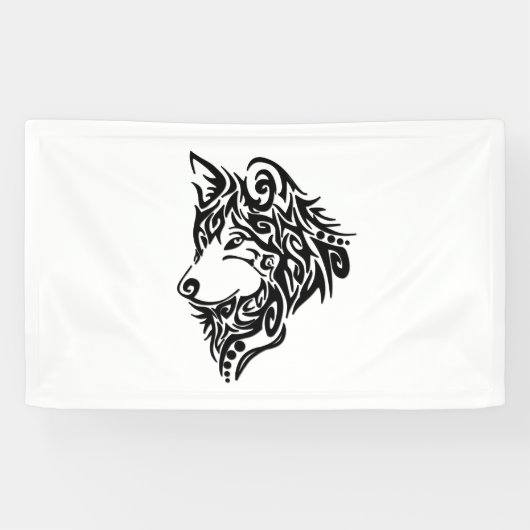 Banderoles Loup tribal (Horizontal)